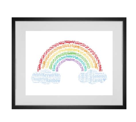 Personalised Rainbow Word Art Print - Etsy UK