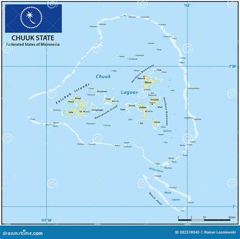 Vector Map of Chuuk State, Federated States of Micronesia Stock Vector ...