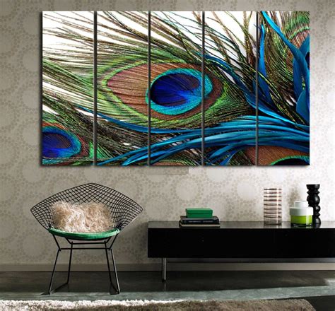 Peacock Feather Bedroom Ideas | Wall art prints, Canvas wall art, Wall art