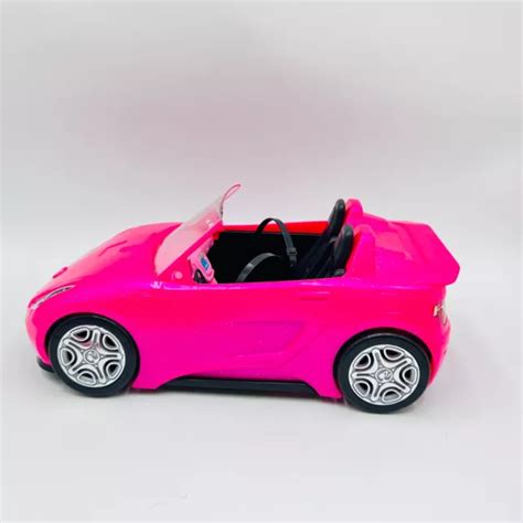 BARBIE GLAM HOT Pink Convertible Sports Car Black Interior 2016 Mattel $8.95 - PicClick