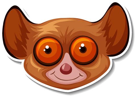 Head of Mouse lemur animal cartoon sticker 4870967 Vector Art at Vecteezy