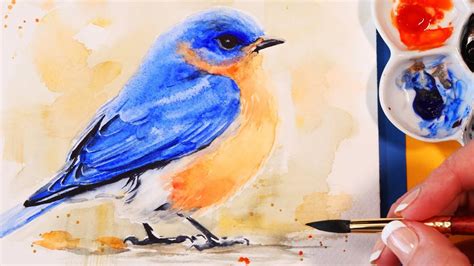 Watercolor Bird Tutorial for Beginners - How to Paint a Bluebird ...