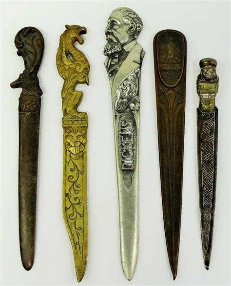 Sold Price: 5 VINTAGE METAL LETTER OPENERS - May 1, 0116 1:00 PM EDT