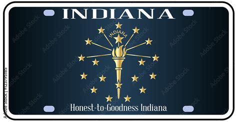 Indiana Flag License Plate Stock Vector | Adobe Stock