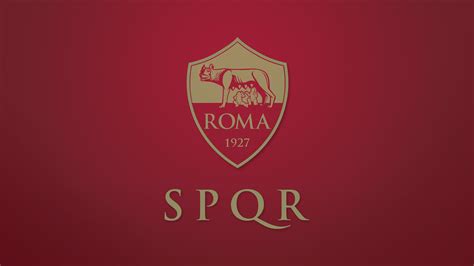 SPQR, Rome, gold, logo, 2K, red, wolf, Nike, AS Roma, ASR, logotype HD Wallpaper