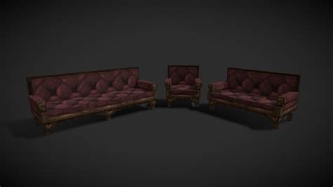 Antique Sofa - Download Free 3D model by Smaug (@smaugthedeceiver) [e2924a5] - Sketchfab