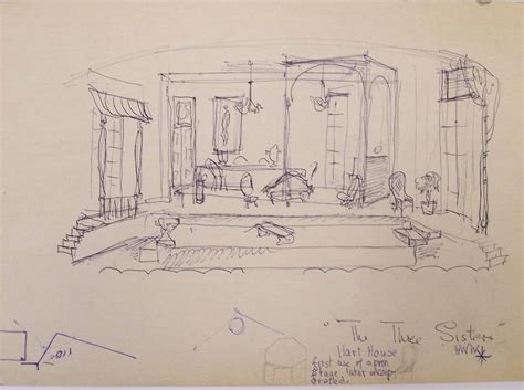 Set sketch for THREE SISTERS. – Canada's Theatre Museum