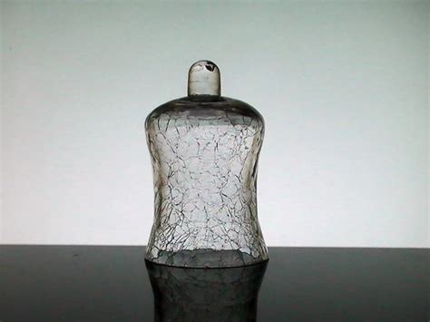 Partylite Peg Votive Candle Holder Crackle Glass 4 inch x 2 5/8 OOS