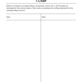 T-Chart | Read Write Think - Worksheets Library