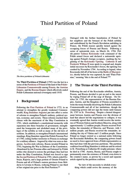 The Devastating Consequences of the Third Partition of Poland | PDF ...