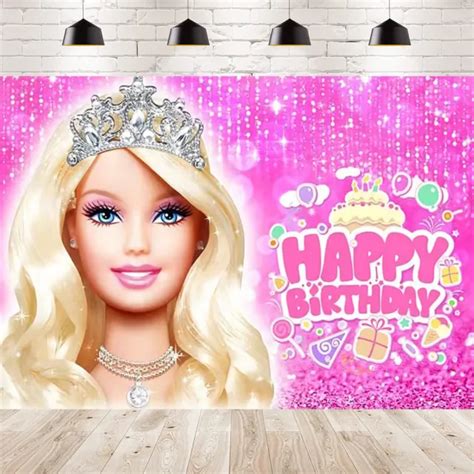 DOLL BARBIE PRINCESS Backdrop Girls Happy Birthday Party Background Banner Decor £22.20 ...