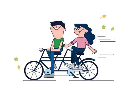 Tandem Bike Ride Vector 162344 Vector Art at Vecteezy