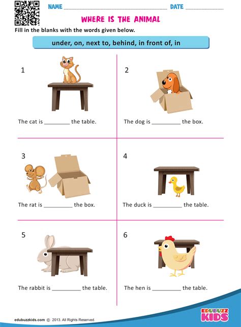 Free Printable Preposition Worksheets For Kindergarten | Welcome for you to … | Preposition ...