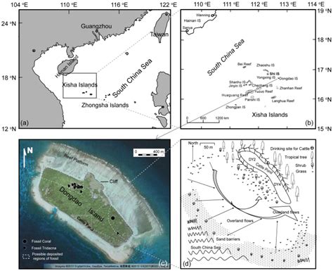 Maps showing the locations of the Xisha Islands (a), our sampling sites ...