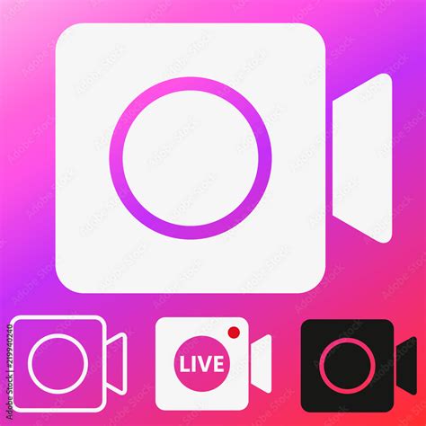 Social media Instagram video camera icon, symbol, web. Camera button, app, ui. EPS 10 Stock ...