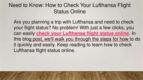 PPT - 1-888-218-4647 Need to Know How to Check Your Lufthansa Flight ...