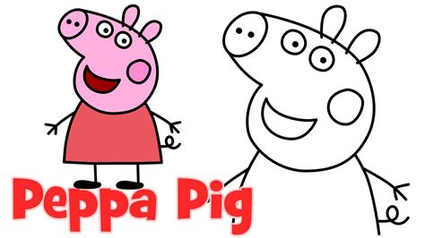 How to draw Peppa Pig characters step by step easy drawing for kids ...