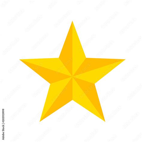 Yellow cartoon star on white, stock vector illustration Stock Vector ...