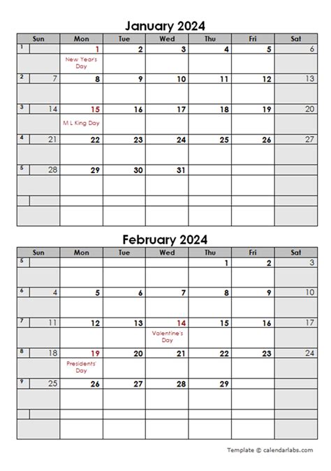 2024 Free Printable Calendar 2 Pages Per Month - Chris Delcine