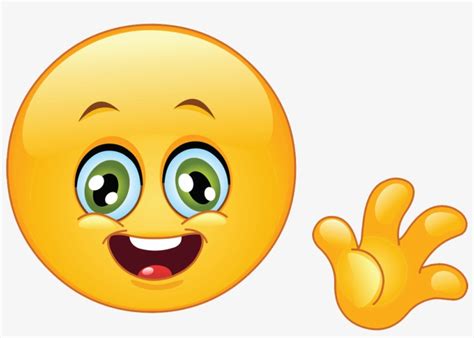 Hello Emoji Hello Emoji - Smiley Face Waving Goodbye PNG Image | Transparent PNG Free Download ...