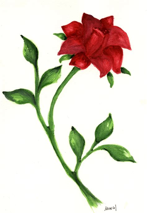 Single Red Rose Drawing - ClipArt Best