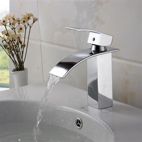 Elite Modern Bathroom Sink Waterfall Faucet Chrome Finish ...