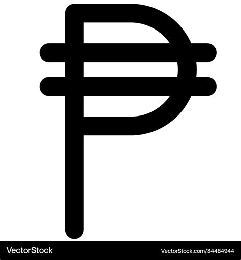 Philippine peso sign official currency Royalty Free Vector