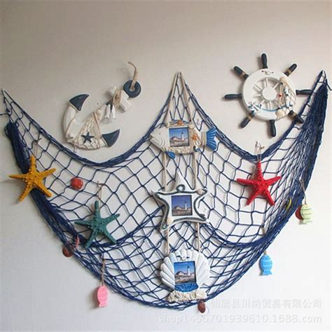 Home Modern Style Home Decoration Nautical Decorative Fishing Net Seaside Beach Shell Party Door ...