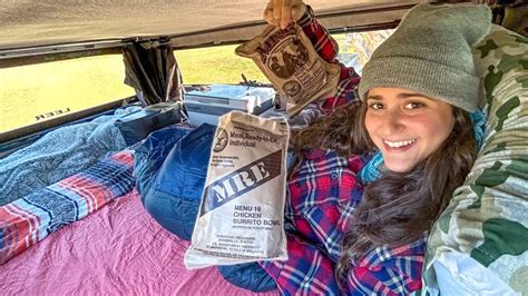 ONLY Eating MRE Military Meals For 24 Hours - Truck Camping ...