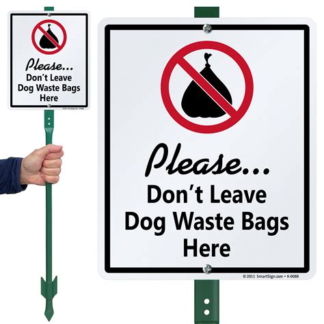 Don't Leave Dog Waste Bags Here Sign | Fast Shipping, SKU: K-0088