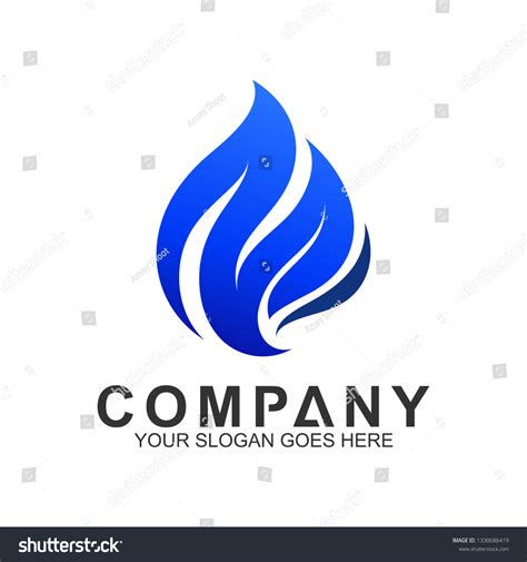 Blue Fire Logo Design Template Abstract Stock Vector (Royalty Free ...