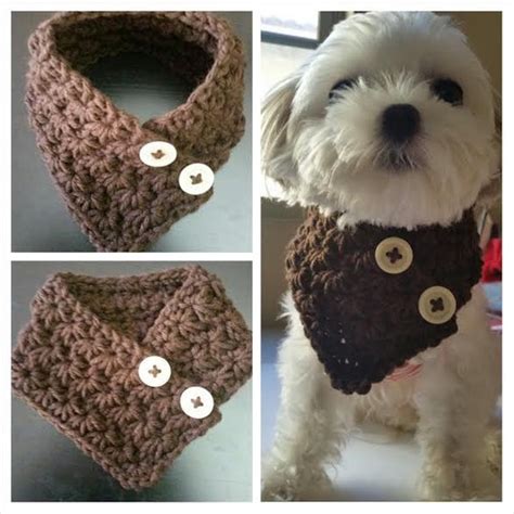 Crocheted Small Dog Puppy scarf fits most S or M dogs