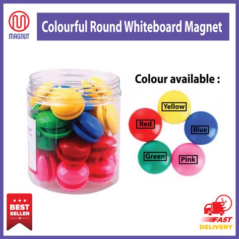 1pcs - Colourful Round Whiteboard Magnet / Fridge / Office and School ...