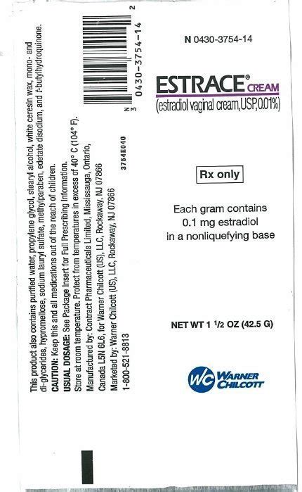 Estrace Cream - FDA prescribing information, side effects and uses