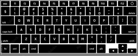 Laptop computer keyboard. Black keyboard illustration on gray background Stock Illustration ...