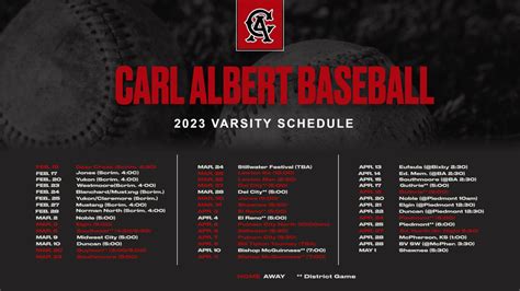 Schedules - Carl Albert Baseball