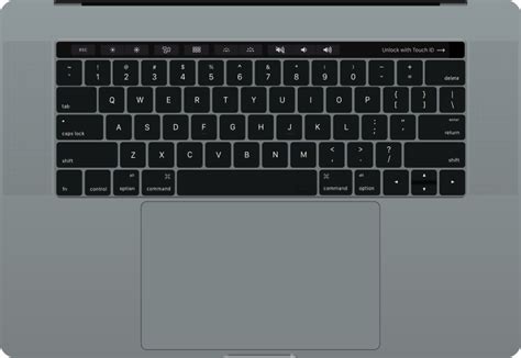 15" MacBook Pro keyboard with Touch Bar - Openclipart