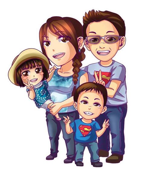 CUSTOM Chibi Family Portrait Customized Anime Art Portrait - Etsy | Chibi, Family cartoon ...