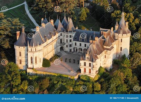 Aerial View of Chaumont-sur-Loire Castle, Loir-et-Cher Department ...