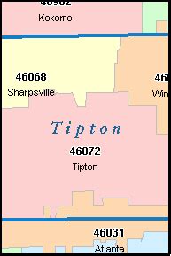 TIPTON County, Indiana Digital ZIP Code Map