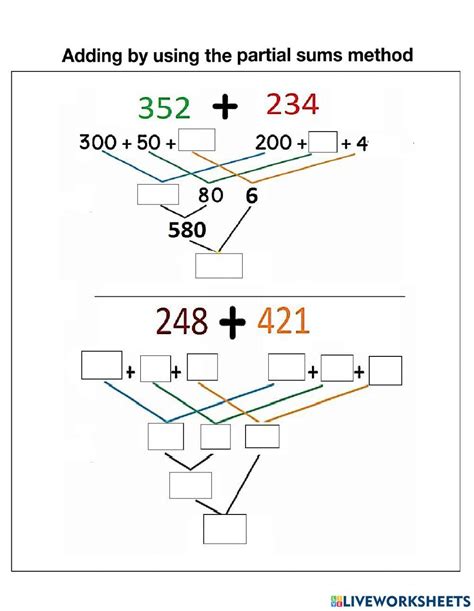 Use Partial Sums to Add worksheet | Live Worksheets