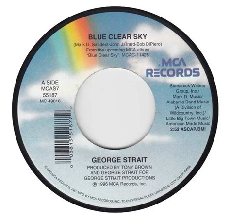 George Strait – Blue Clear Sky – Vinyl (7", 45 RPM, Single), 1996 ...