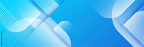 Blue abstract vector long banner background. Modern abstract gradient dark navy blue banner ...