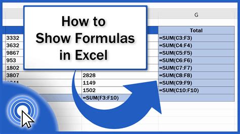 How to Show Formulas in Excel