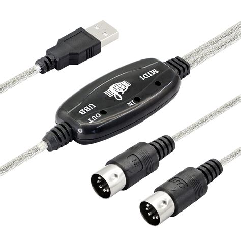 Buy GELRHONRUSB MIDI Cable Adapter, USB Type A Male to MIDI Din 5 Pin ...