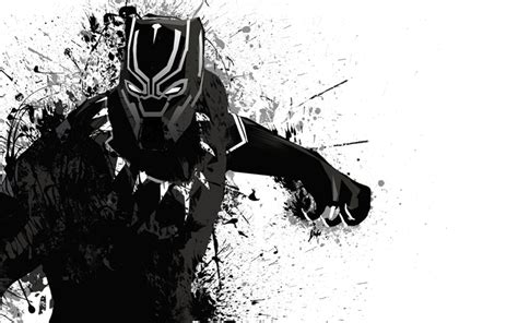 Download wallpapers Black Panther, monochrome, 2018 movie, superheroes ...