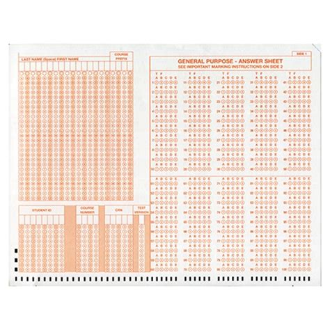 ShopOKState - SCANTRON ANSWER SHEET - ORANGE, SINGLE