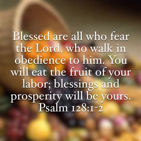 Obedience Brings Blessings | Psalms, Fear of the lord, Psalm 128