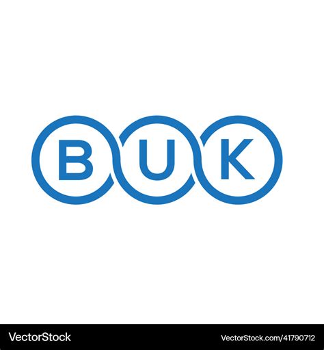 Buk letter logo design on white background Vector Image