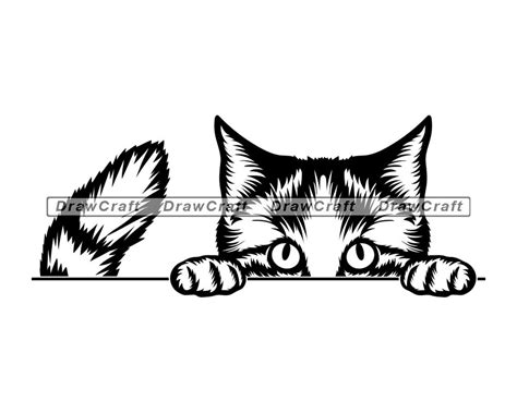 Peeking Cat 4 Svg Cat Svg Cat Design Svg Cat Cut Files | Etsy